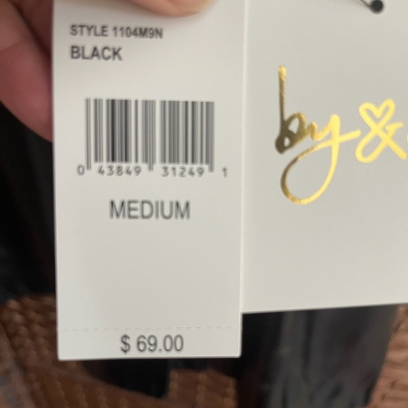 NWT By &By Womens Long Sleeve Black Pleather skirt dress Size M - Picture 9 of 9